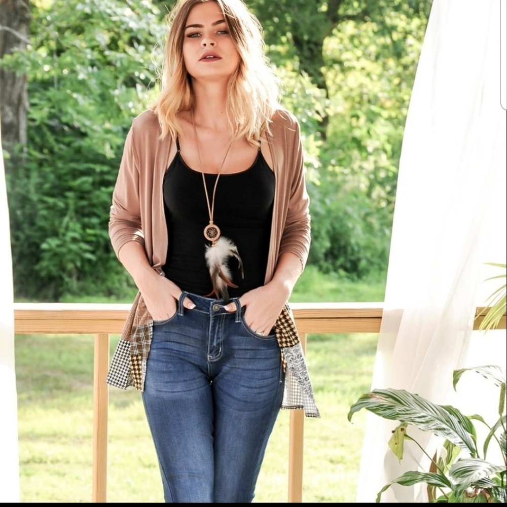 RELISTED HP! Papermoon Mocha patchwork cardigan - Picture 3 of 6